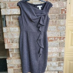 [White House Black Market] Grey Ruffle Dress